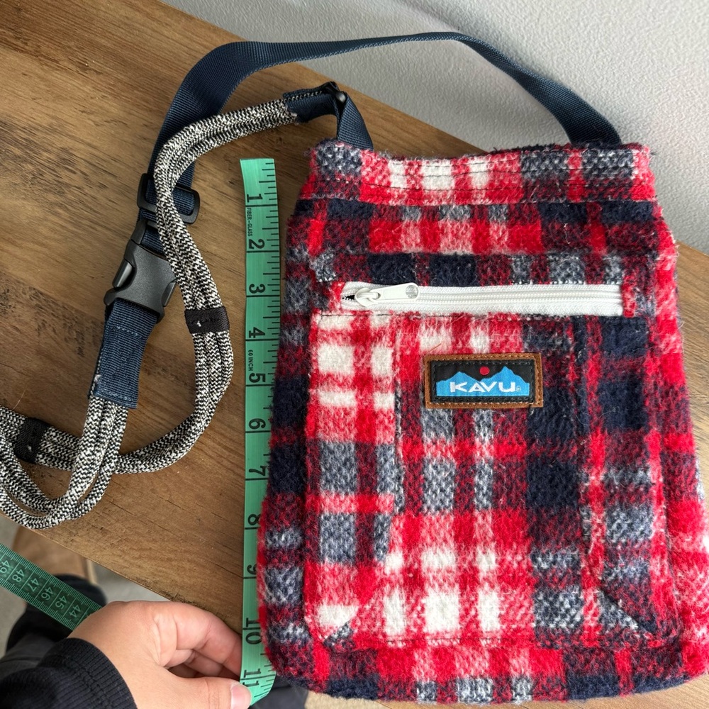 KAVU Red Plaid crossbody Bag